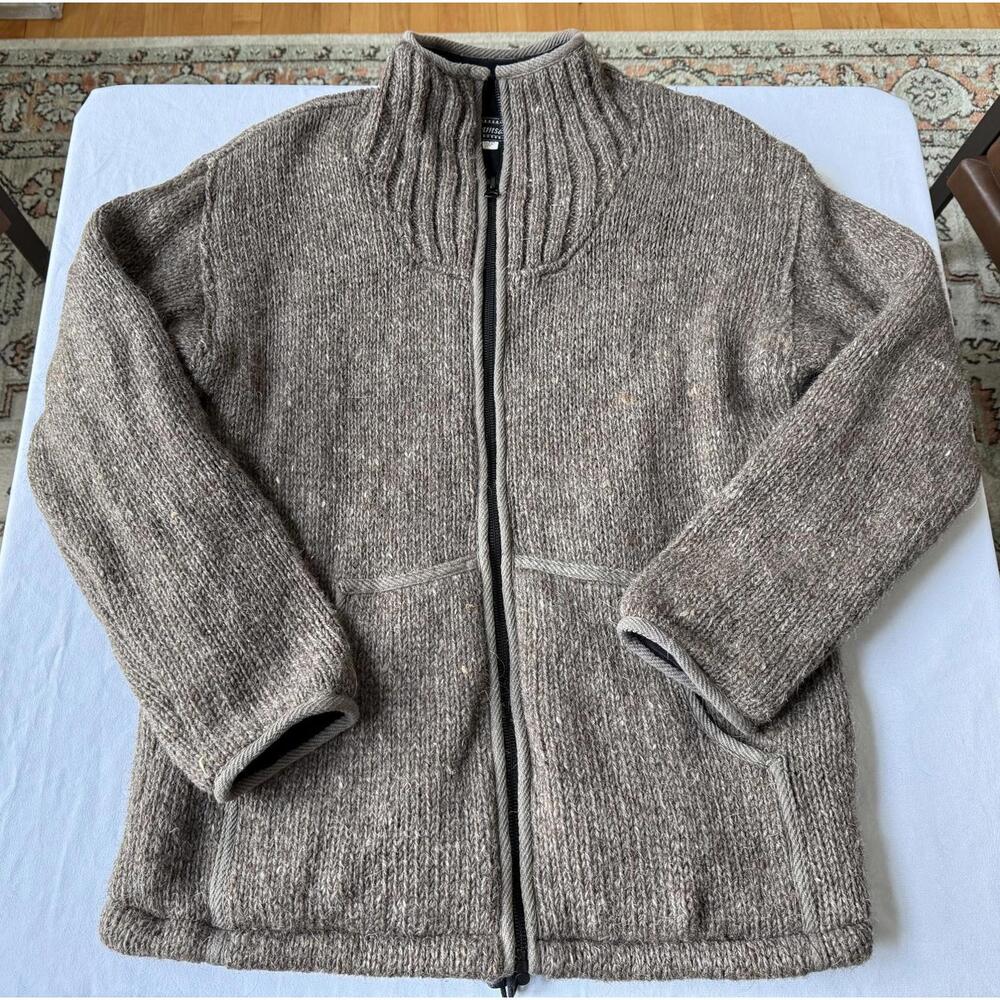 Vintage Samsara 100% Wool Zip-Up Jacket Made in Nepal XL